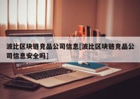 波比区块链竞品公司信息[波比区块链竞品公司信息安全吗]